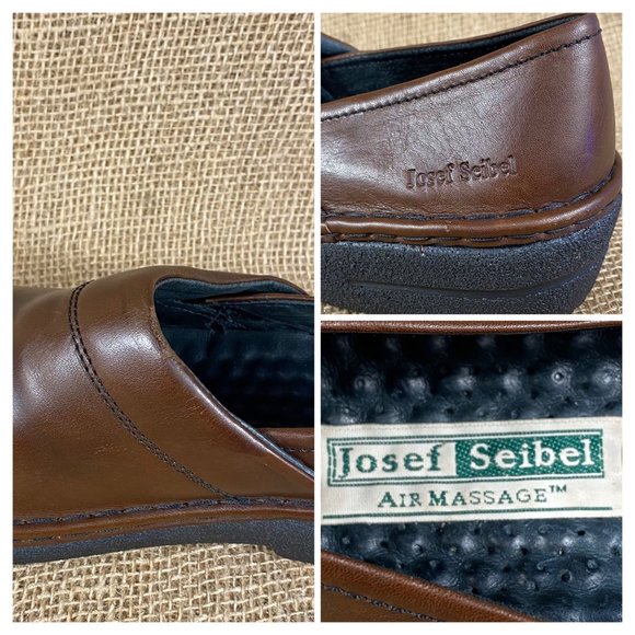 josef seibel slip on shoes loafers clogs brown leather air cushion women size 10 - Picture 12 of 12